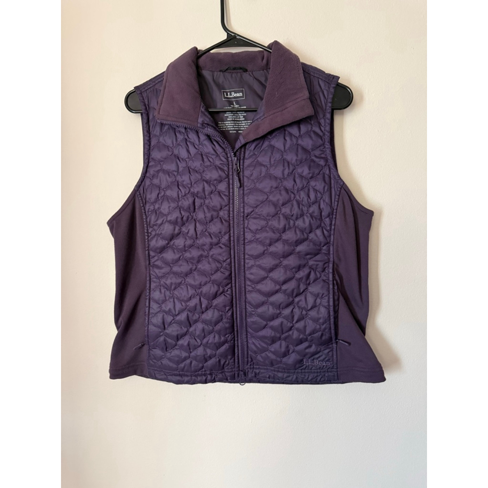 Women's L.L.Bean Quilted Vest L Purple